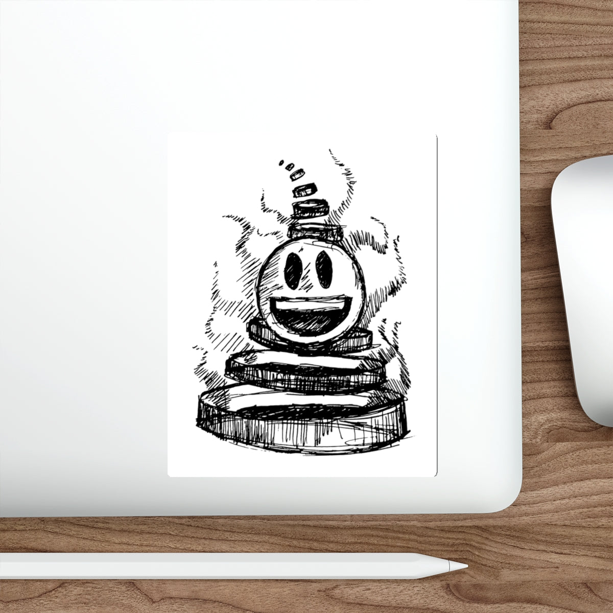 Sketched Smiley Boogie Sticker