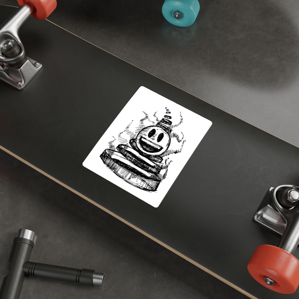 Sketched Smiley Boogie Sticker