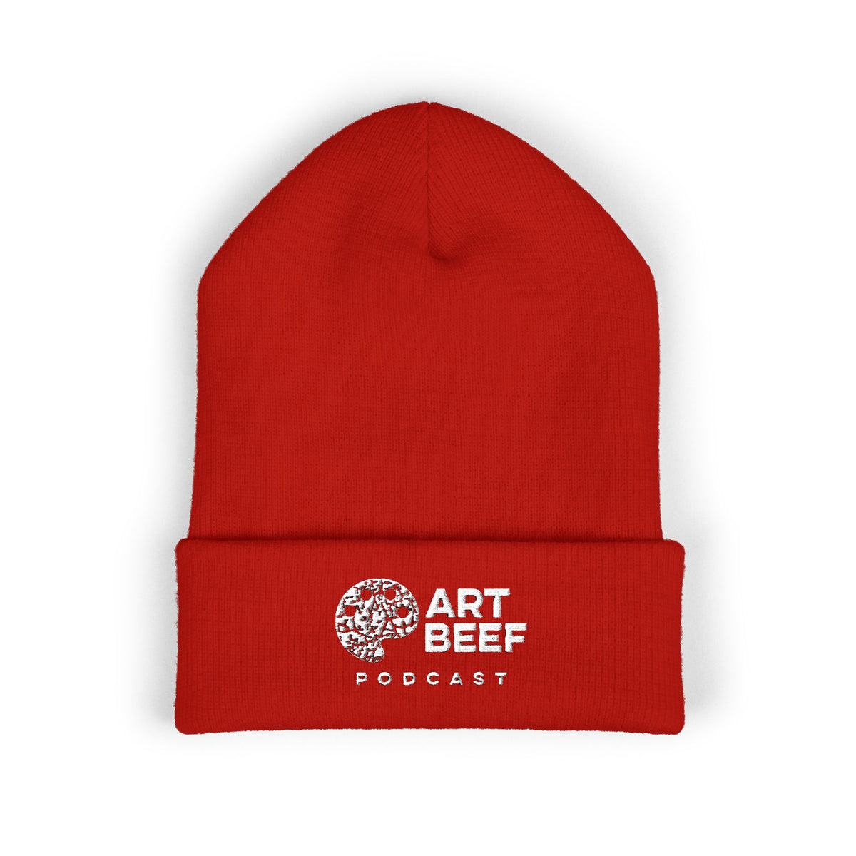 White Art Beef Logo Classic Cuffed Beanie (Embroidery)