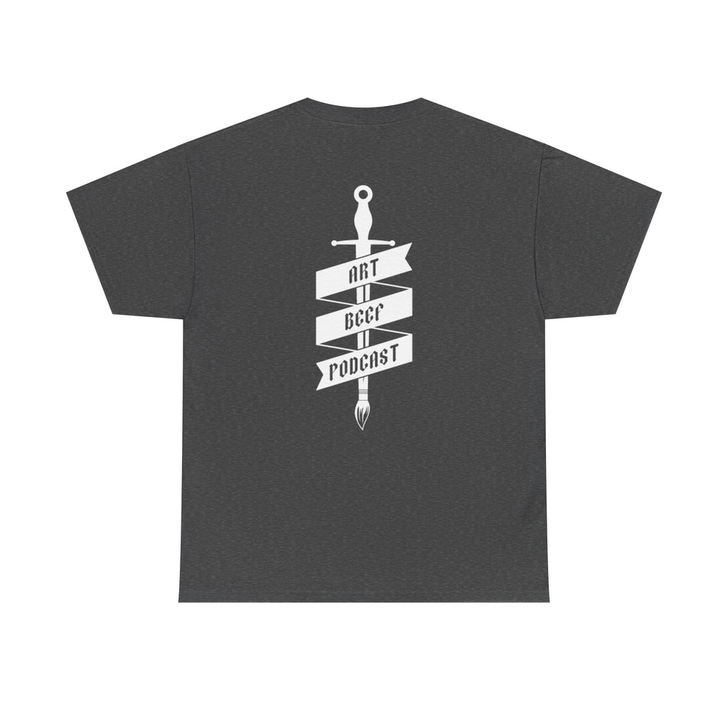 White Opt 2 Art Beef Podcast Heavy Cotton Tee 2