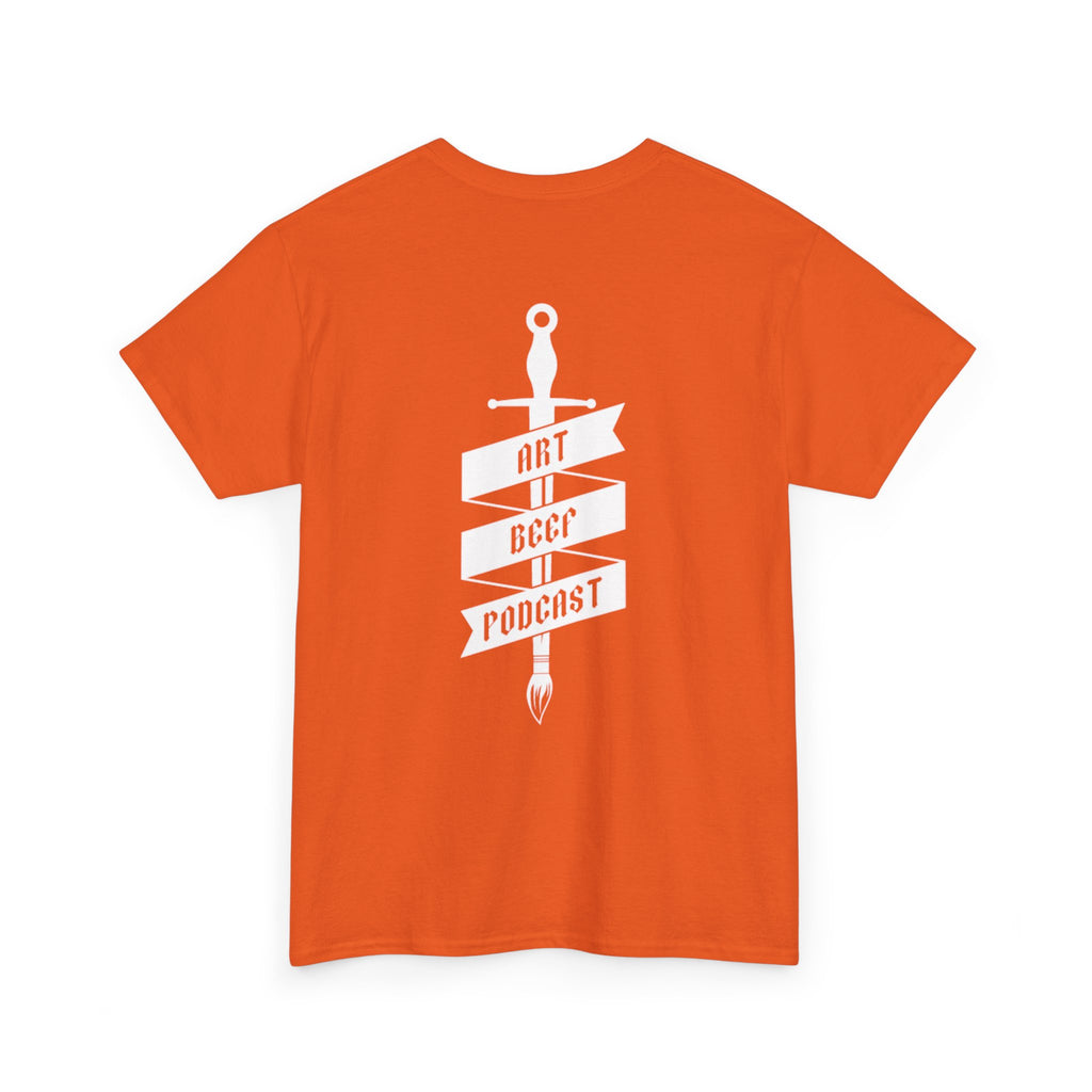 White Opt 2 Art Beef Podcast Heavy Cotton Tee 2