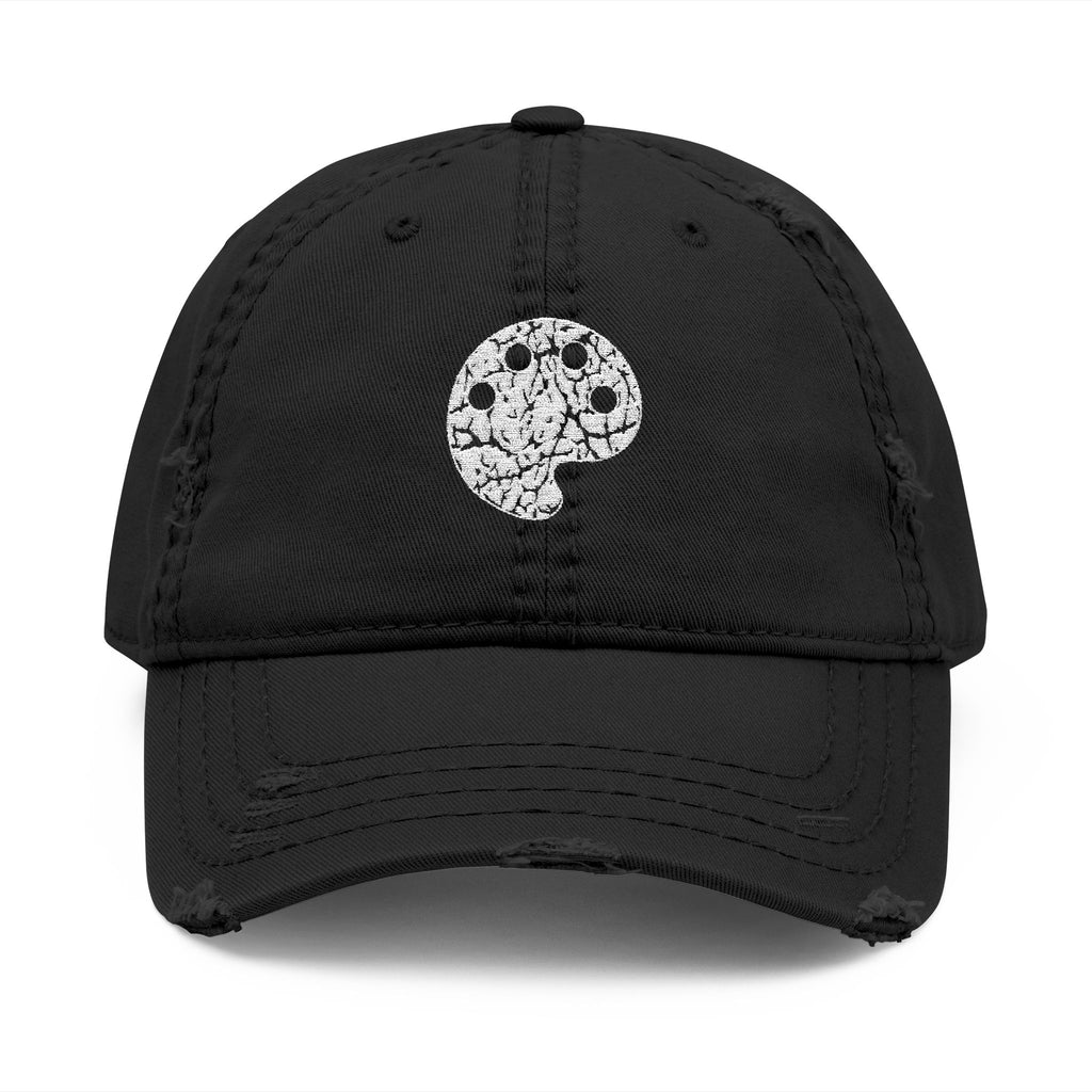 White Art Beef Palette Distressed Dad Hat (Embroidery)